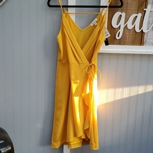 Mustard yellow wrap dress